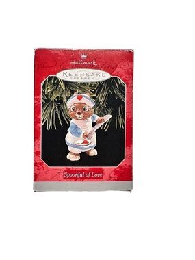 Vintage Hallmark Keepsake Ornament Spoonful of Love Chipmunk Handcrafted 1998
